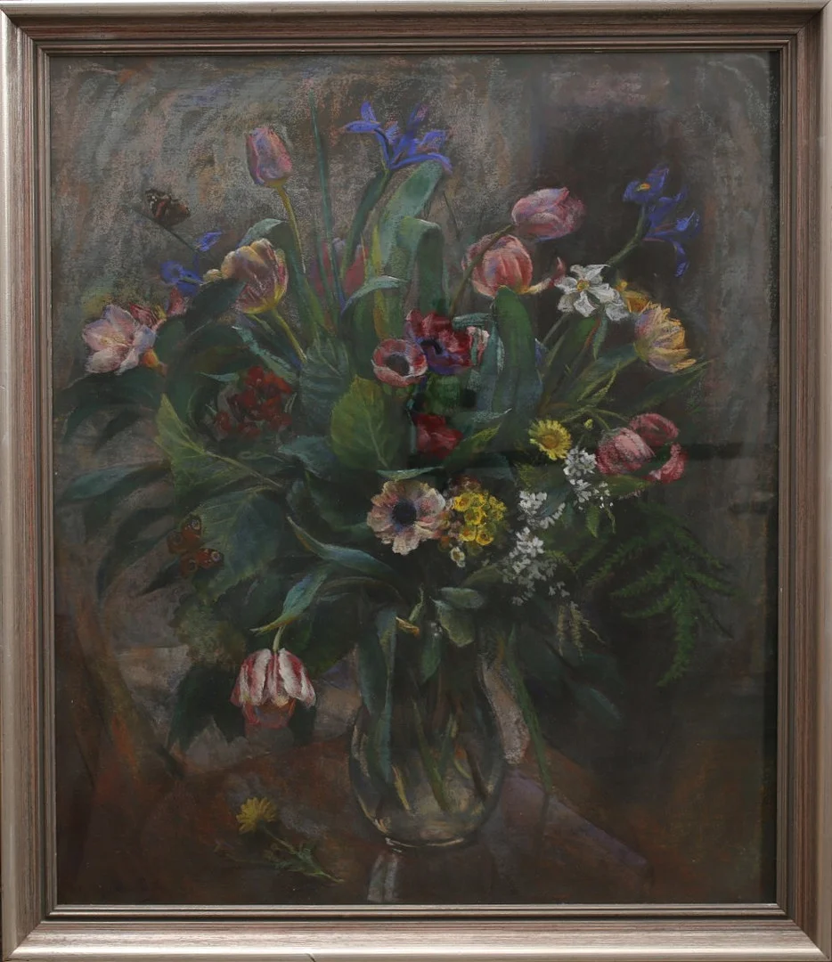 HENNING MALMSTRÖM. Pastell, blomsterstilleben, signerad H Malmström. — Paintings — Limhamns Auktionsbyrå