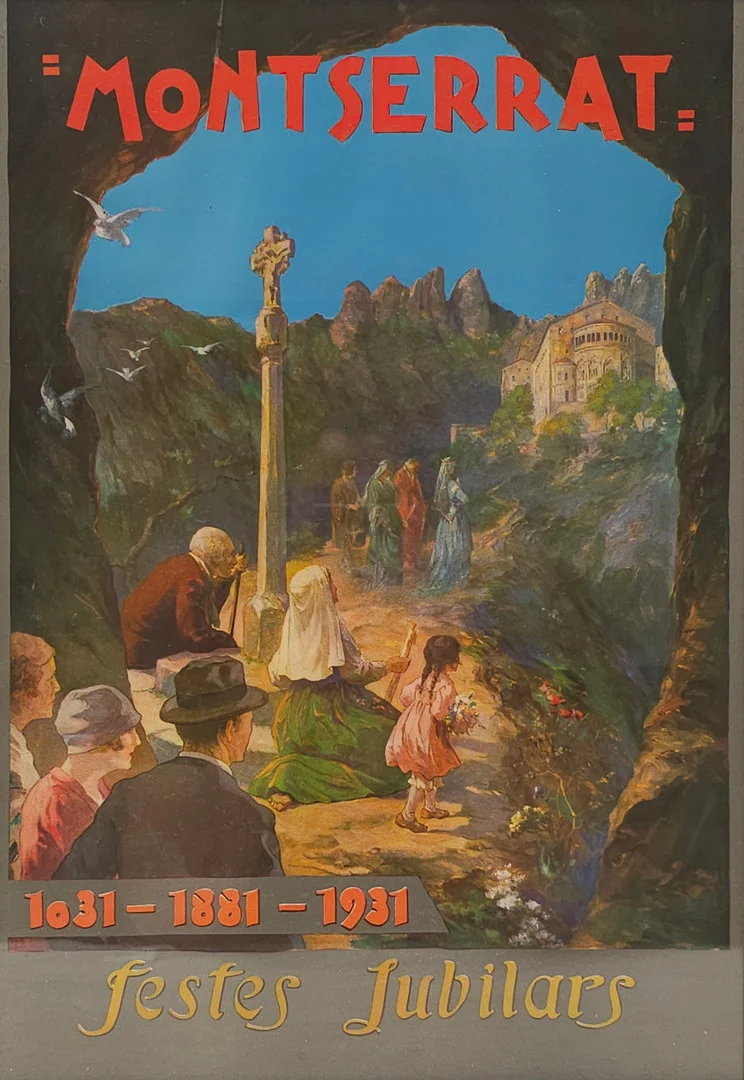 CARTEL DE MONTSERRAT. FIESTAS "JUBILARS". — Engravings & Prints — Barcelona Auctions