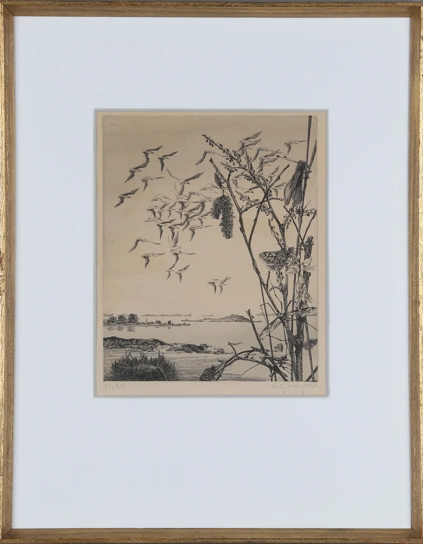 STIG ÅSBERG. etsning, signerad, daterad 1953 och numrerad 84/310. — Engravings & Prints — Gomér & Andersson Norrköping