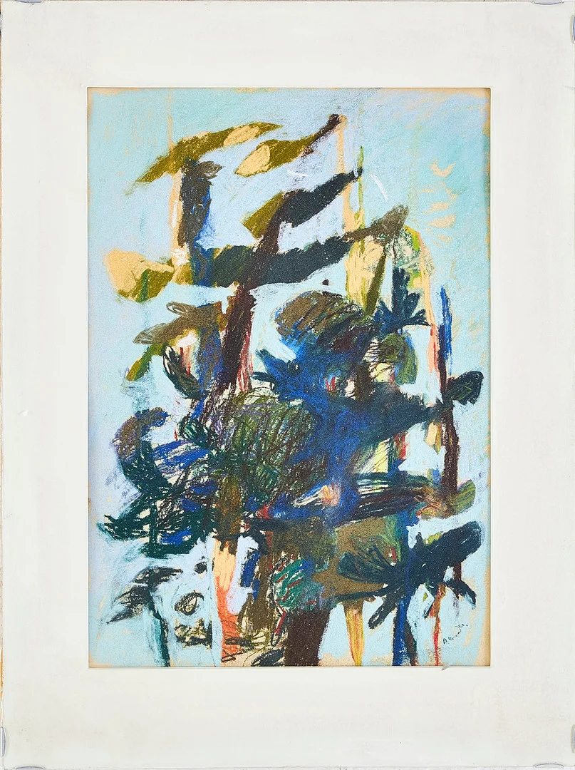 ARMAND ROSSANDER (1914-1976). Komposition, blandteknik på papper. — Engravings & Prints — Stockholms Auktionsverk Magasin 5