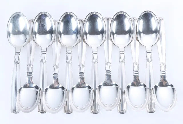 Horsens Silverware Factory. 'Lotus'. silverware service. (77)
