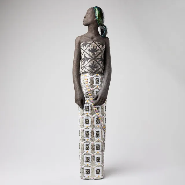 MARI SIMMULSON. Skulptur, Upsala Ekeby 1950-tal, i form av polynesiska.