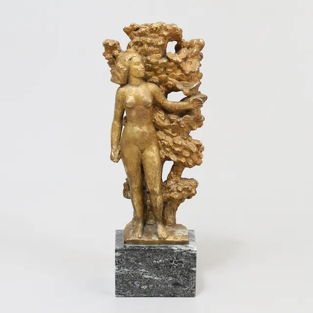 AXEL WALLENBERG (1898–1996). Skulptur, guldpatinerad brons, signerad, 1940-tal.