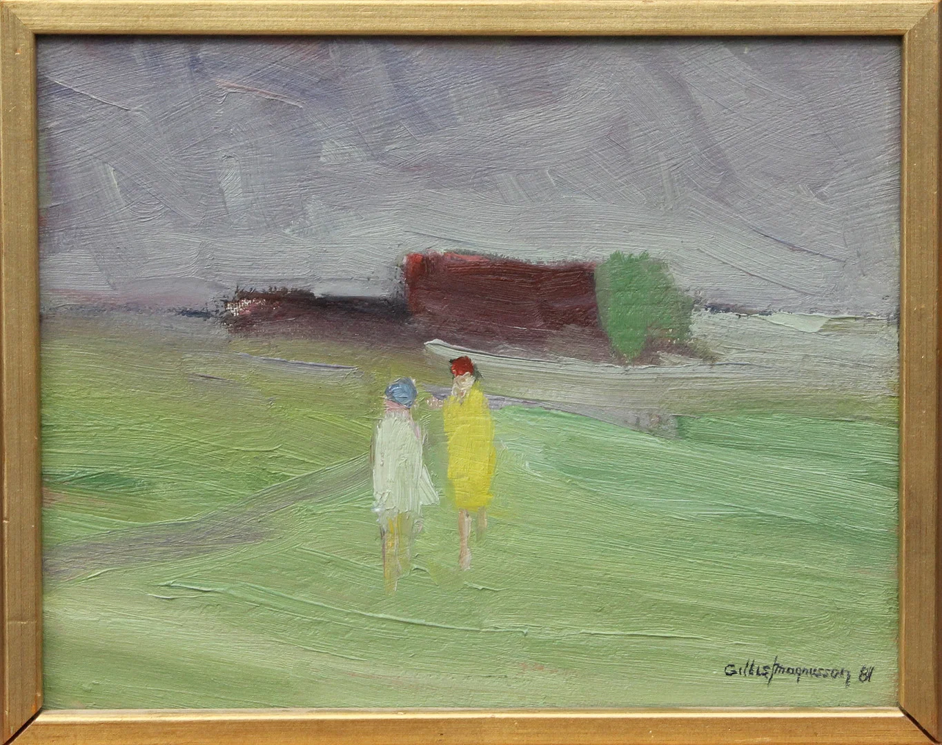 GILLIS MAGNUSSON. OLJA, på pannå, Runsten, Öland, signerad, 1981. — Paintings — Kalmar Auktionsverk