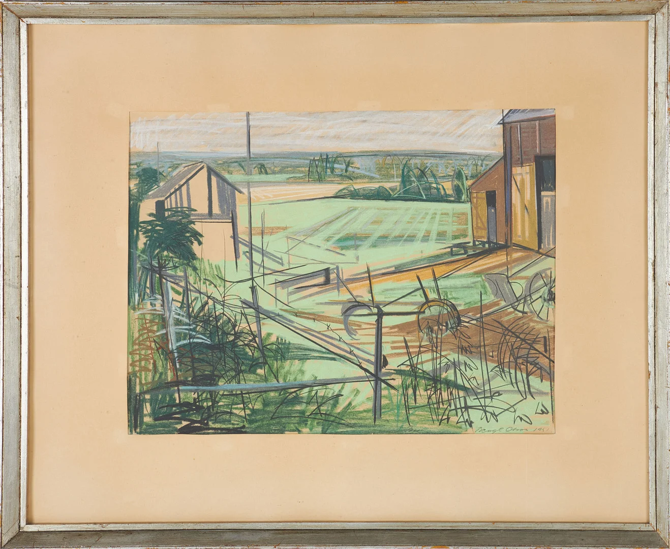 BENGT OLSON. Landskap, pastell, signerad sam daterad 1951. — Paintings — Stockholms Auktionsverk Sickla