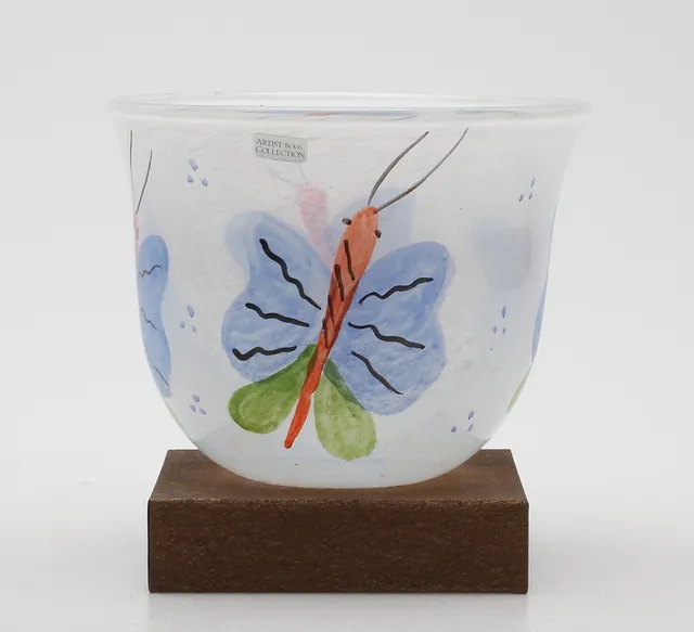 SKÅL, glas, Ulrica Hydman-Vallien, Artist Collection, Boda, signerad.