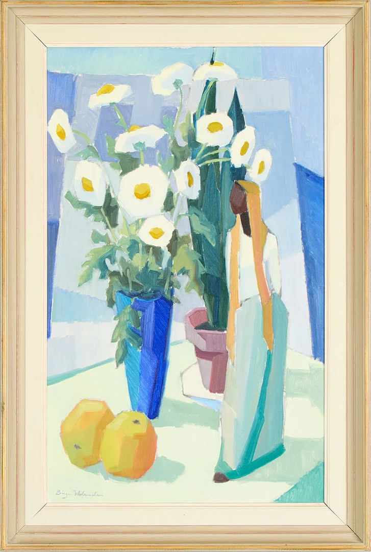 BIRGER WELANDER. Stilleben med blommor, olja på duk, signerad. — Paintings — Uppsala Auktionskammare