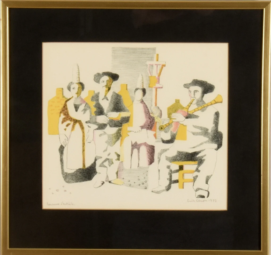 ERIK OLSON. Färglitografi. — Engravings & Prints — Halmstads Auktionskammare