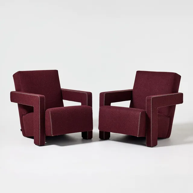 GERRIT RIETVELD. "Utrecht", fåtöljer, ett par, Cassina, Italien 2000-tal, modellnummer 637, formgiven 1935.