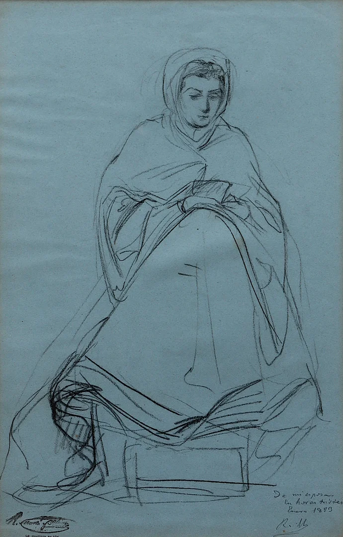 RAMON MARTÍ ALSINA. Portrait of the artist's wife. — Drawings — Balclis