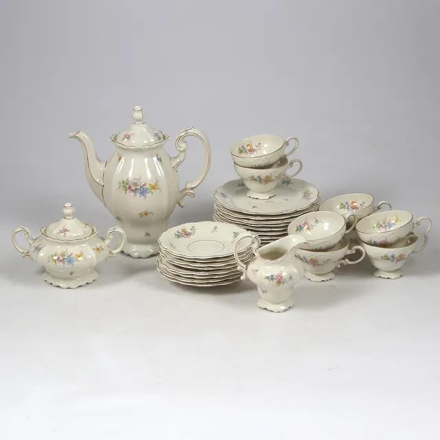KAFFESERVIS, porslin, 31 delar, "Pompadour", Rosenthal.