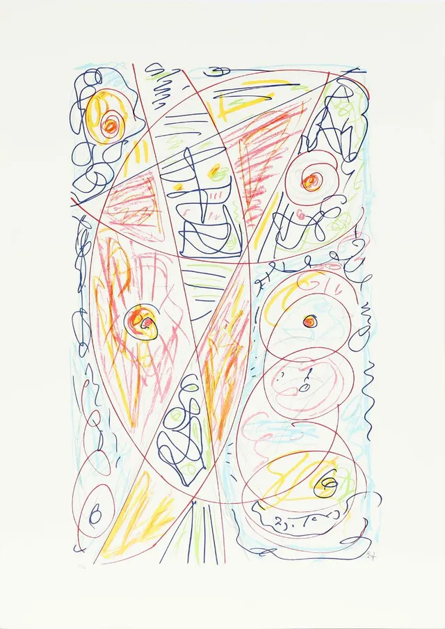 “Legen” and “Frigørelsen”, 1992. Signed E.J., resp. 57/80 and 49/80. Lithograph in colours. Sheet size 89×62 cm. Unframed. (2)