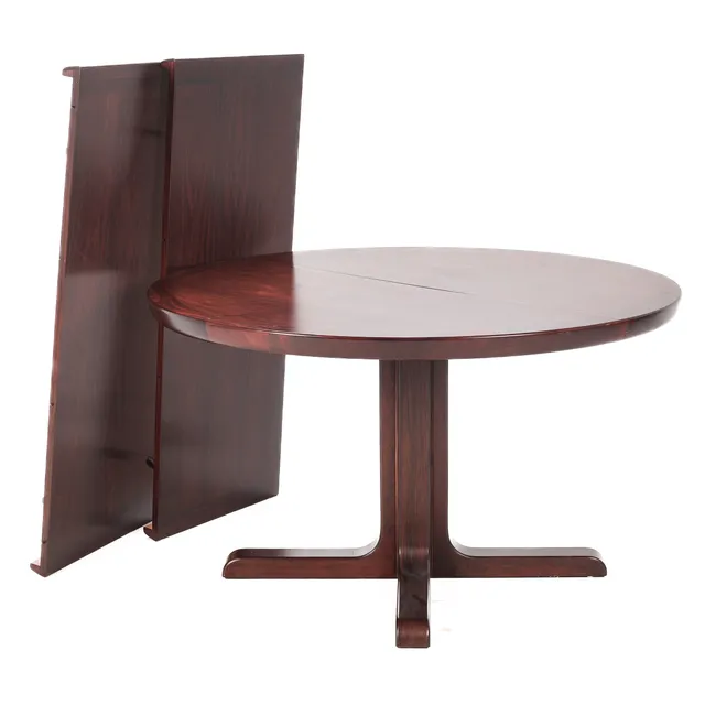 Skovby Furniture Factory. Circular rosewood dining table, 1960-70s (3)