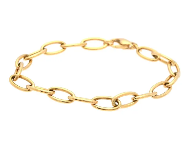 ARMBAND, 18K guld, karbinlås, bredd 6,5 mm, längd 19 cm, vikt 6,9 g.