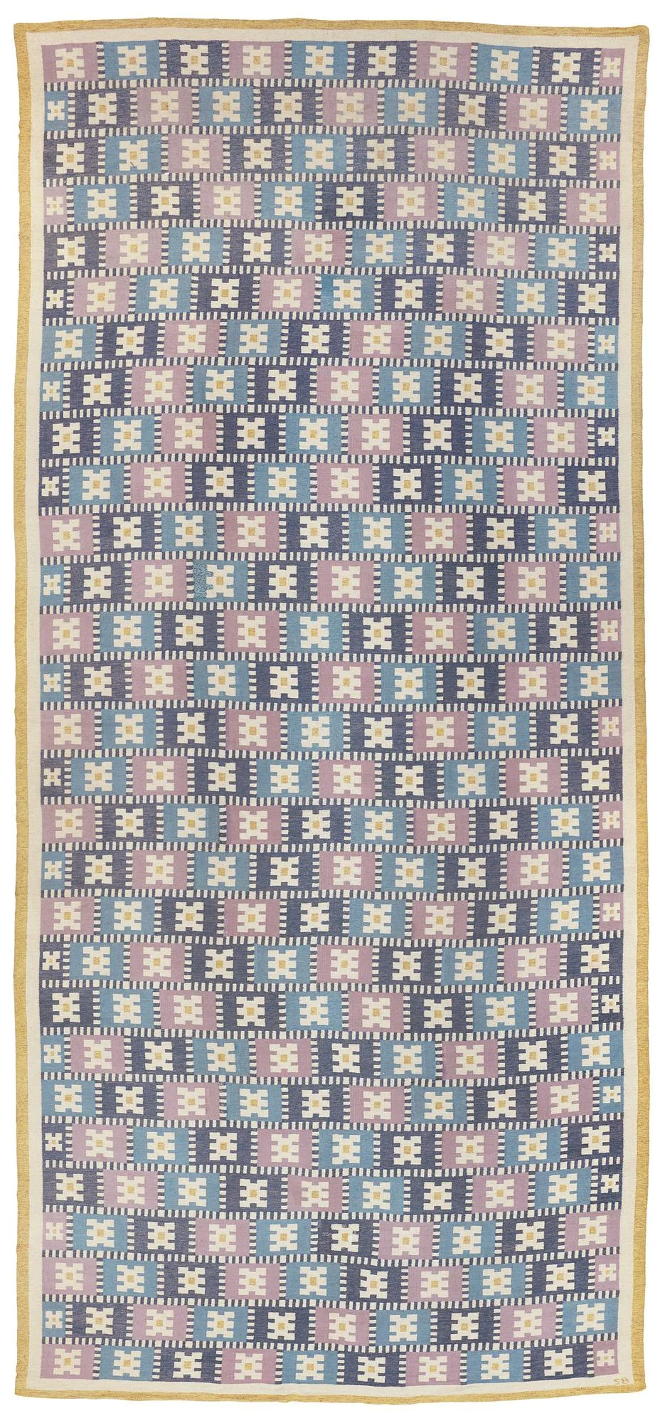 Sigvard Bernadotte, matta, "Vitsippa", rölakan, 846 x 395,5 cm, signerad SB. — Bukowskis