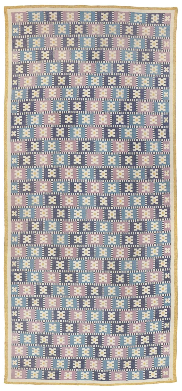 Sigvard Bernadotte, matta, "Vitsippa", rölakan, 846 x 395,5 cm, signerad SB.