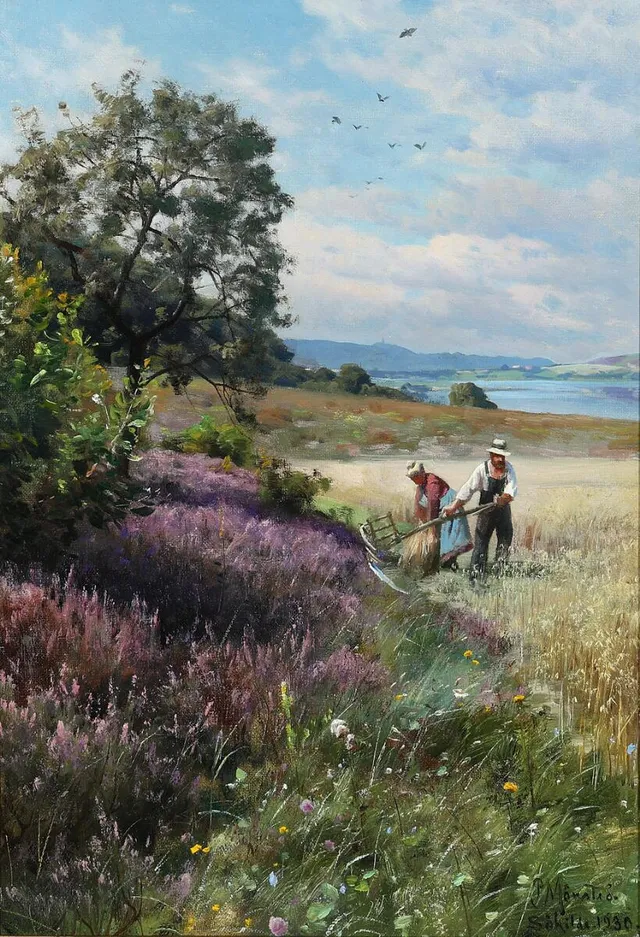 Autumn motif from Søkilde. Signed P. Mønsted Søkilde 1930. Oil on canvas. 51×35.5 cm.