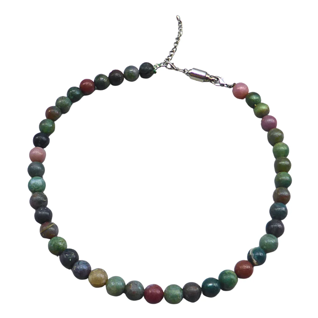 BUNTE PERLENKETTE MIT VERLÄNGERUNGSKETTCHEN. — Necklace — Auktionshaus Stuber's Hammerschlag