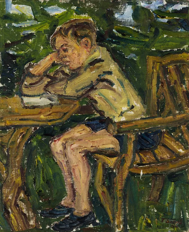 TURE DAHLÖ (Stockholm 1895-1970 Stockholm), Läsande pojke, signerad och daterad T.Dahlö 44, olja på duk.