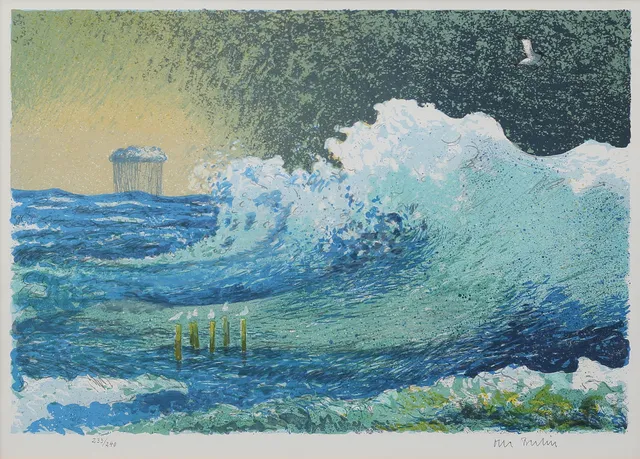 OLLE BERLIN. Våg, färgserigrafi nr 233/240, signerad.