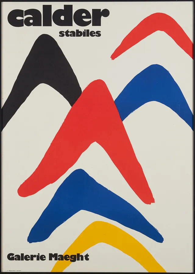 ALEXANDER CALDER. EFTER. Stabiles Galerie Maeght, Arte Paris, utställningsaffisch.
