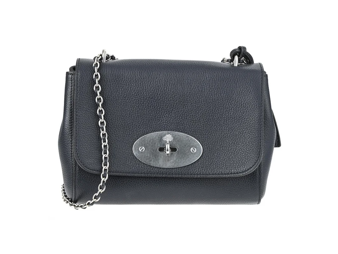 VÄSKA, MULBERRY, Lily Bag, marinblått läder, silverfärgade beslag, 20x17x7 cm, dustbag. — Accessoarer/Väskor — Kaplans