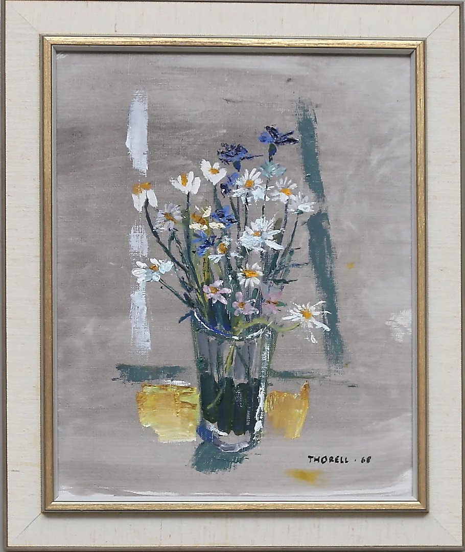 PÄR THORELL. Blomsterstilleben. Olja på duk. Signerad och daterad 68. — Paintings — Gomér & Andersson Linköping