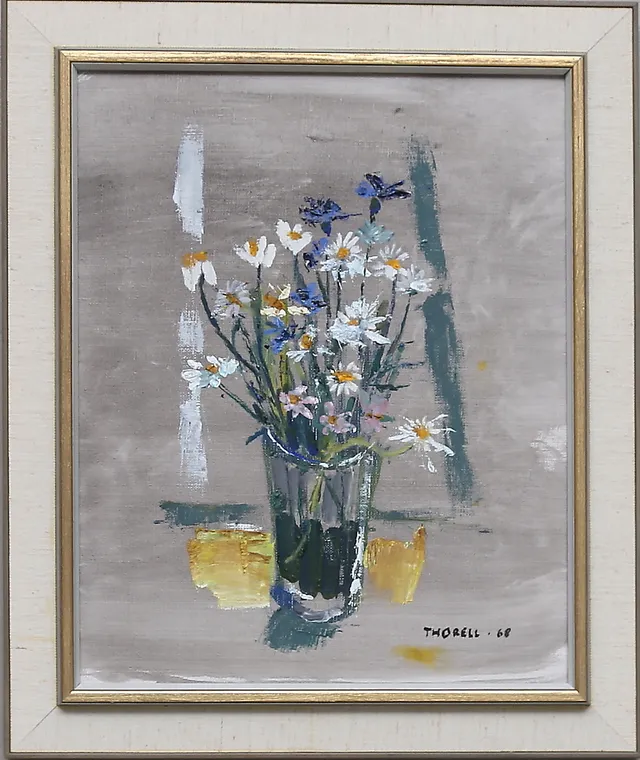 PÄR THORELL. Blomsterstilleben. Olja på duk. Signerad och daterad 68.