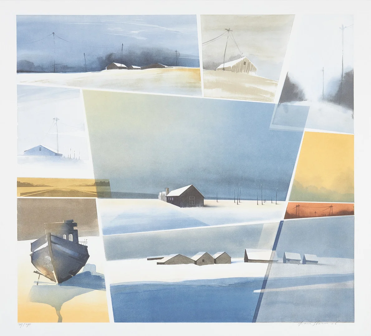 IVAN STERN. Vinterlandskap, färglitografi, signerad och numrerad 189/290. — Engravings & Prints — Stockholms Auktionsverk Sickla