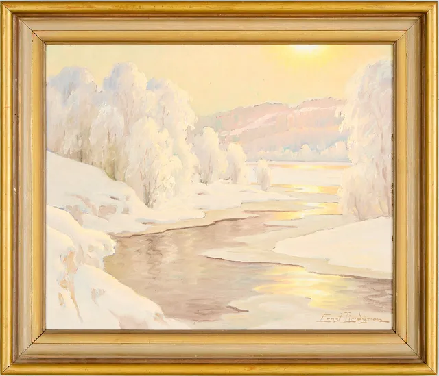 ERNST LINDGREN. Vinterlandskap.