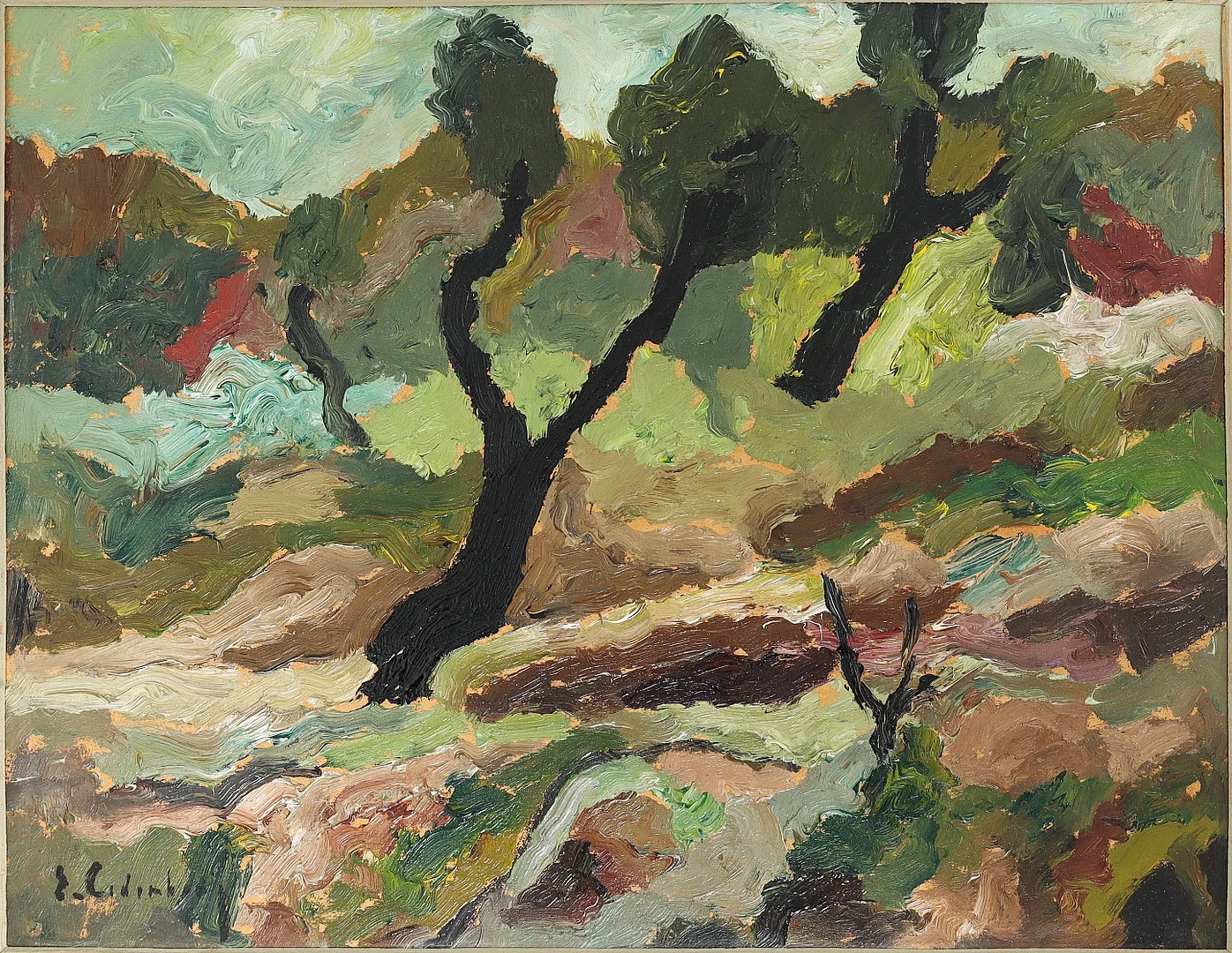 ERIK CEDERBERG. 1897-1984, Olja på papp, signerad. — Paintings — Auktionsverket Engelholm