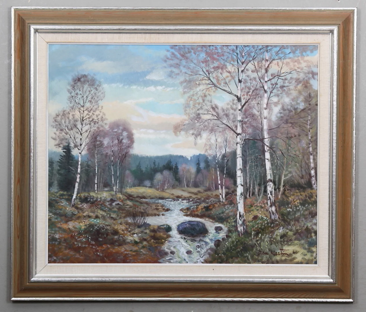 DAN MARTIN MASELL. Myr med björkar, olja på duk, signerad och daterad -61. — Paintings — Gomér & Andersson Linköping