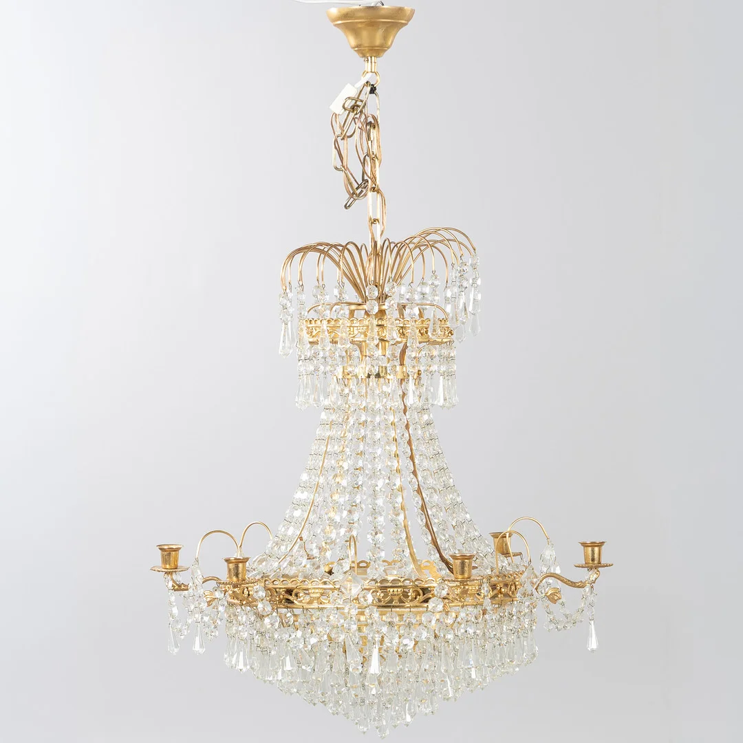 LJUSKRONA, empirestil. — Chandeliers — Stockholms Auktionsverk Helsingborg