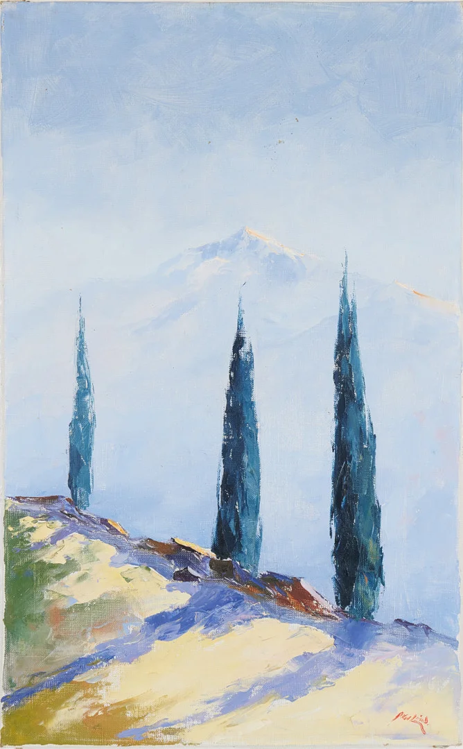 AXEL LIND (1907-2011). Alplandskap, signerad Axel Lind, olja på duk. — Paintings — Stockholms Auktionsverk Magasin 5