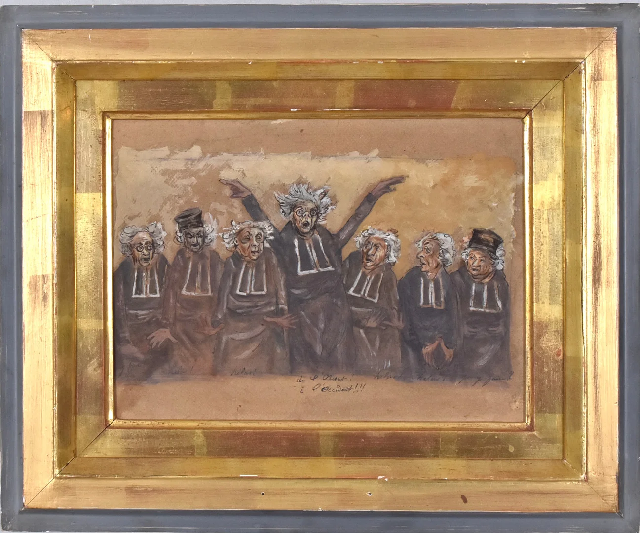 HONORÉ DAUMIER. EFTER. blandteknik på pannå. — Paintings — Halmstads Auktionskammare