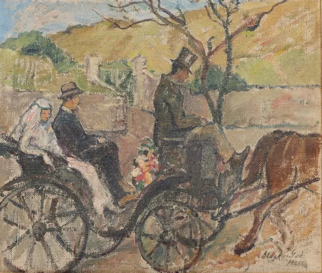 Mogens Gad. 'Brudepar på vej til kirken. Pompei 1920'