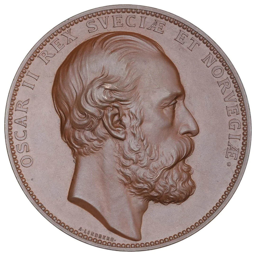 Sweden, Oscar II, Uppsala University, 1877, A. Lindberg, Br., 56 mm, 81.58 g, in newer box — Coins, Medals & Banknotes/Historical medals/World Medals — Bruun Rasmussen