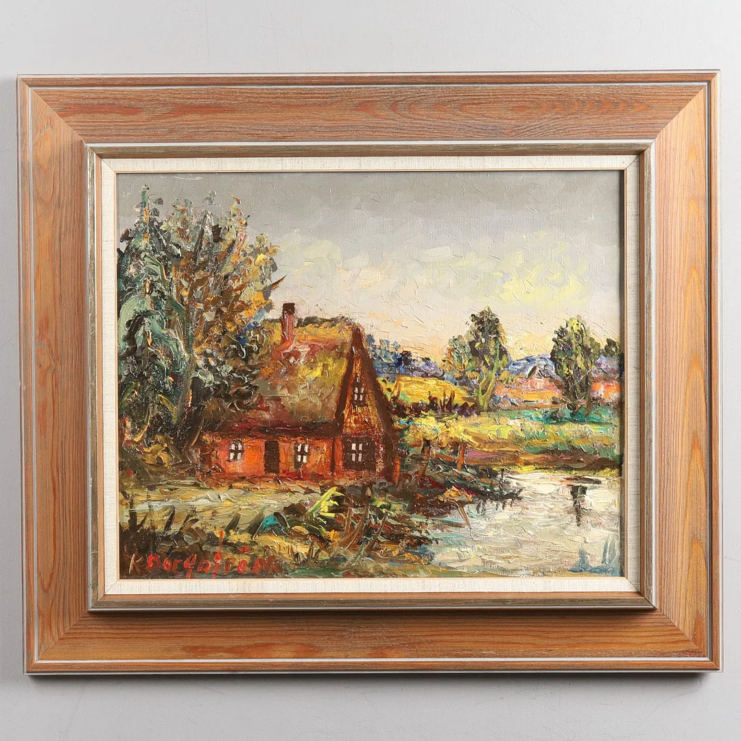 KARIN BORGSTRÖM. Olja på duk, signerad. — Paintings — Örebro Stadsauktioner