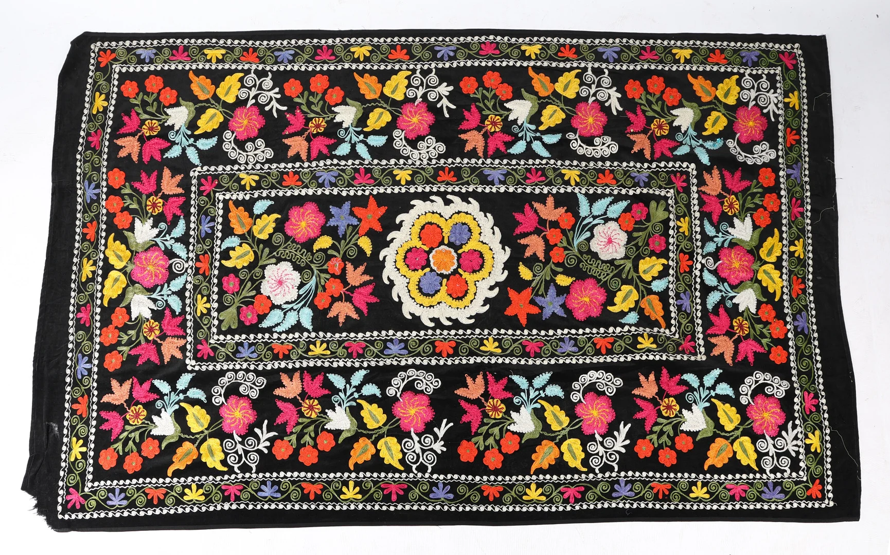 AN EMBROIDERED SUZANI PANEL, UZBEKISTAN. — Textiles — Bishop & Miller
