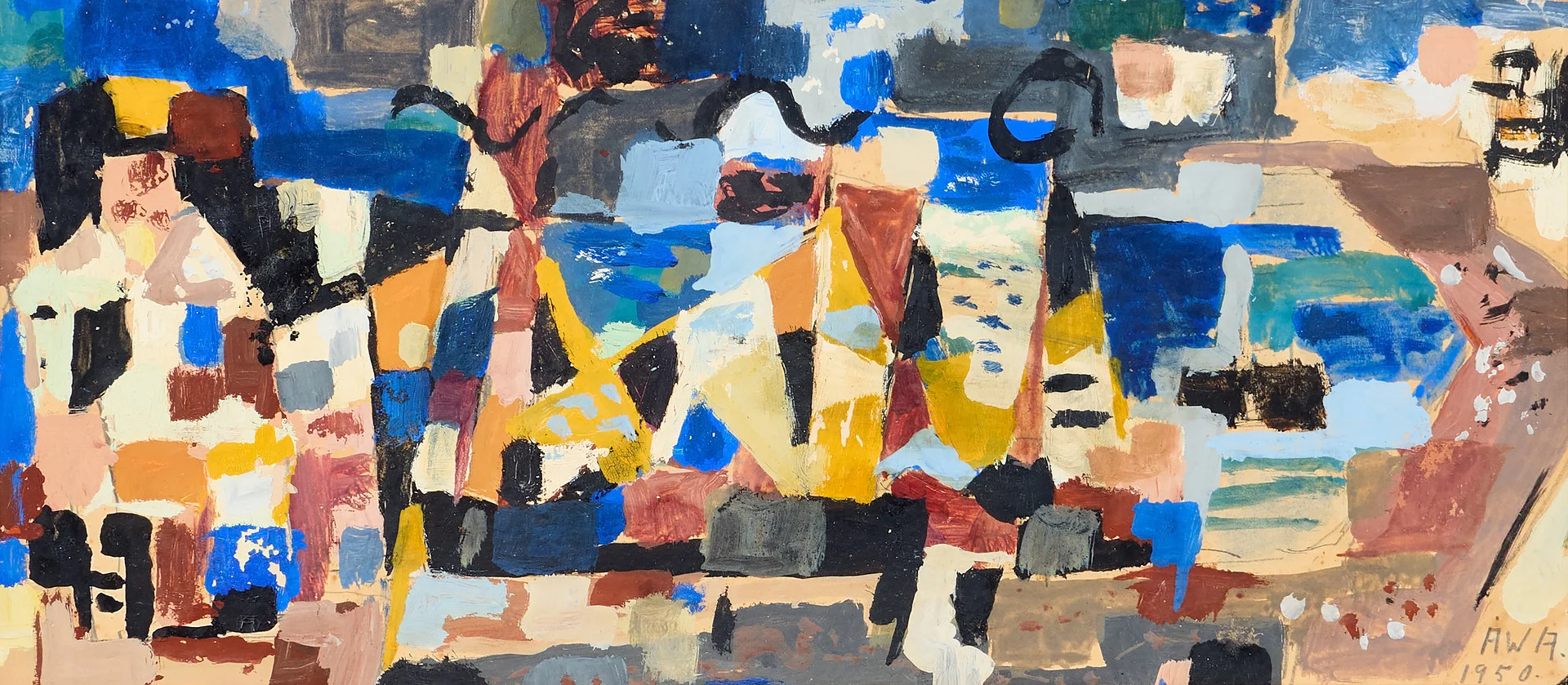 ÅKE WILHELM ANDERSSON. Komposition. — Paintings — Uppsala Auktionskammare