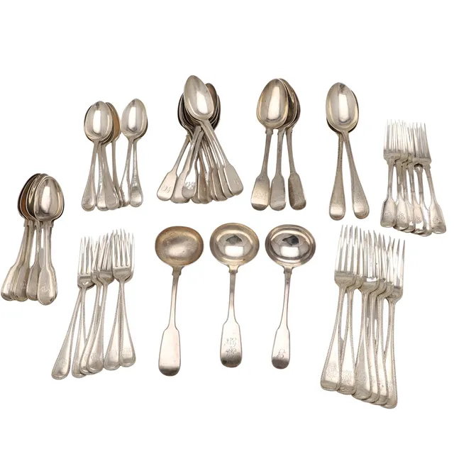 MIXED SILVER FLATWARE.