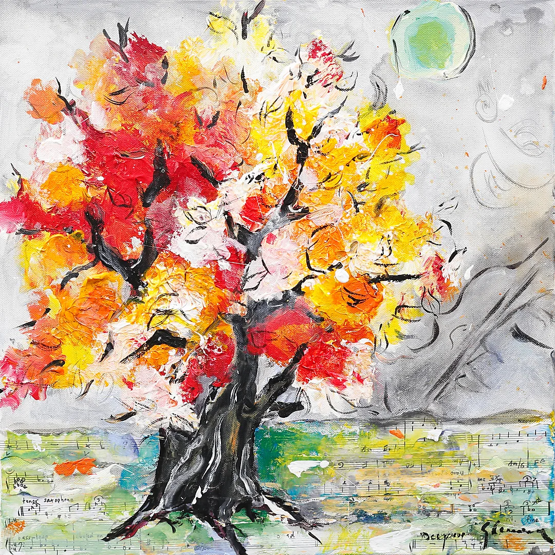 DAGMAR GLEMME. "Green summer", akryl på duk, signerad. — Paintings — Garpenhus Auktioner