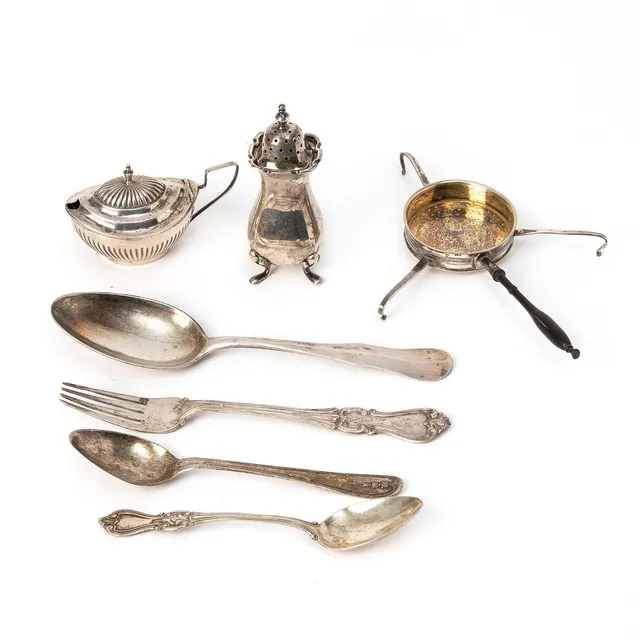 PARTI SILVER, 7 delar, 1800-1900-tal.