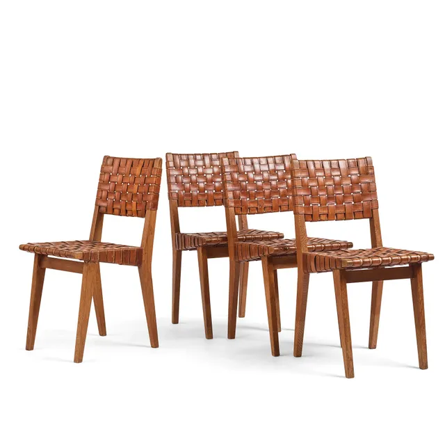 Jens Risom, fyra stolar, Knoll, USA, 1940-tal.