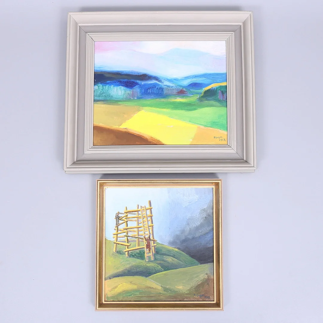 PAUL LAGER. Olja på duk/pannå, landskap, signerade samt daterade. — Paintings — Auktionshuset Thelin & Johansson