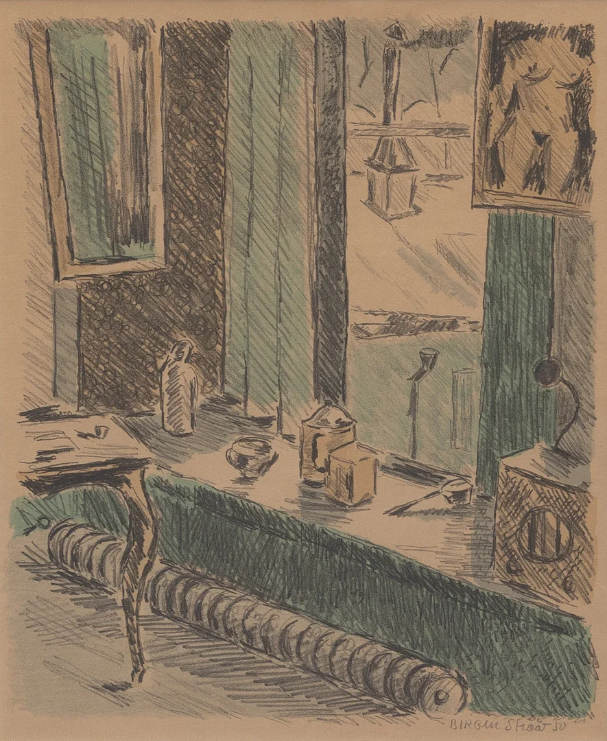 BIRGER STRÅÅT. Interiör, litografi, signerad och daterad -50. — Engravings & Prints — Garpenhus Auktioner