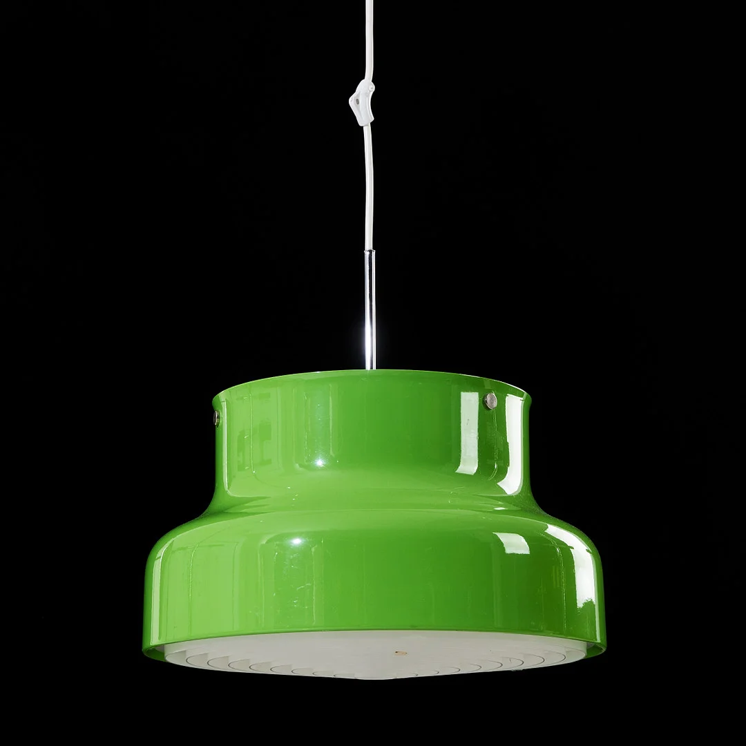ANDERS PEHRSON. Taklampa, "Bumling", Ateljé Lyktan Åhus, grönlackerad metall, etikettmärkt. — Ceiling lights — Stockholms Auktionsverk Magasin 5
