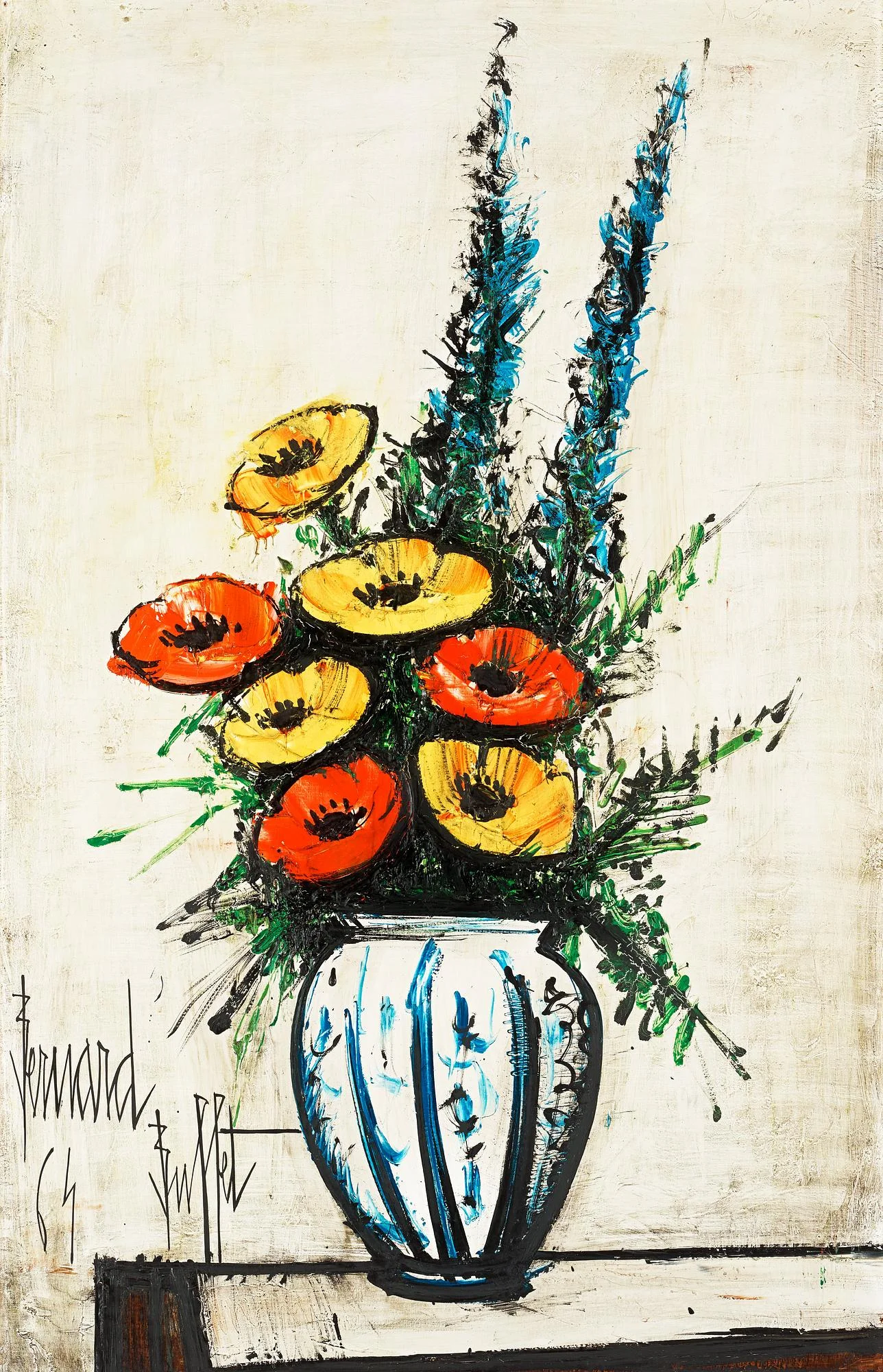 Bernard Buffet, Bouquet de fleurs. — Bukowskis