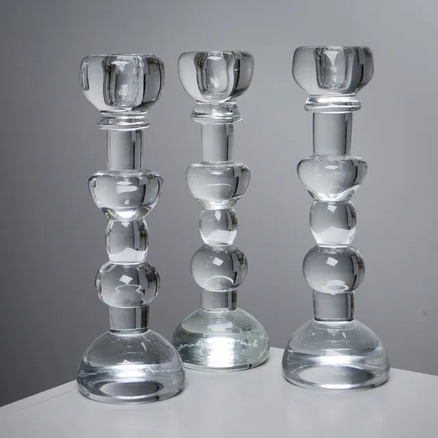 CHRISTER SJÖGREN. Ljusstakar, 3 st, glas, Lindshammar, signerade.
