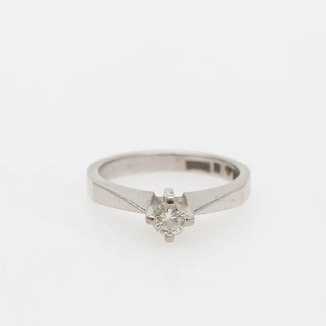 SOLITÄRRING, 18k vitt guld, med diamant om 0,23 ct.